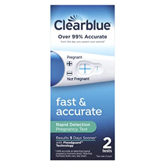 Clearblue Rapid Detection Pregnancy Test, 2 Tests NO BOX