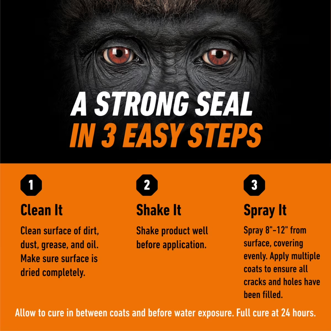 Gorilla Waterproof Patch & Seal Rubberized Sealant Spray White, 14 oz / 396 g (SLIGHTLY USED)