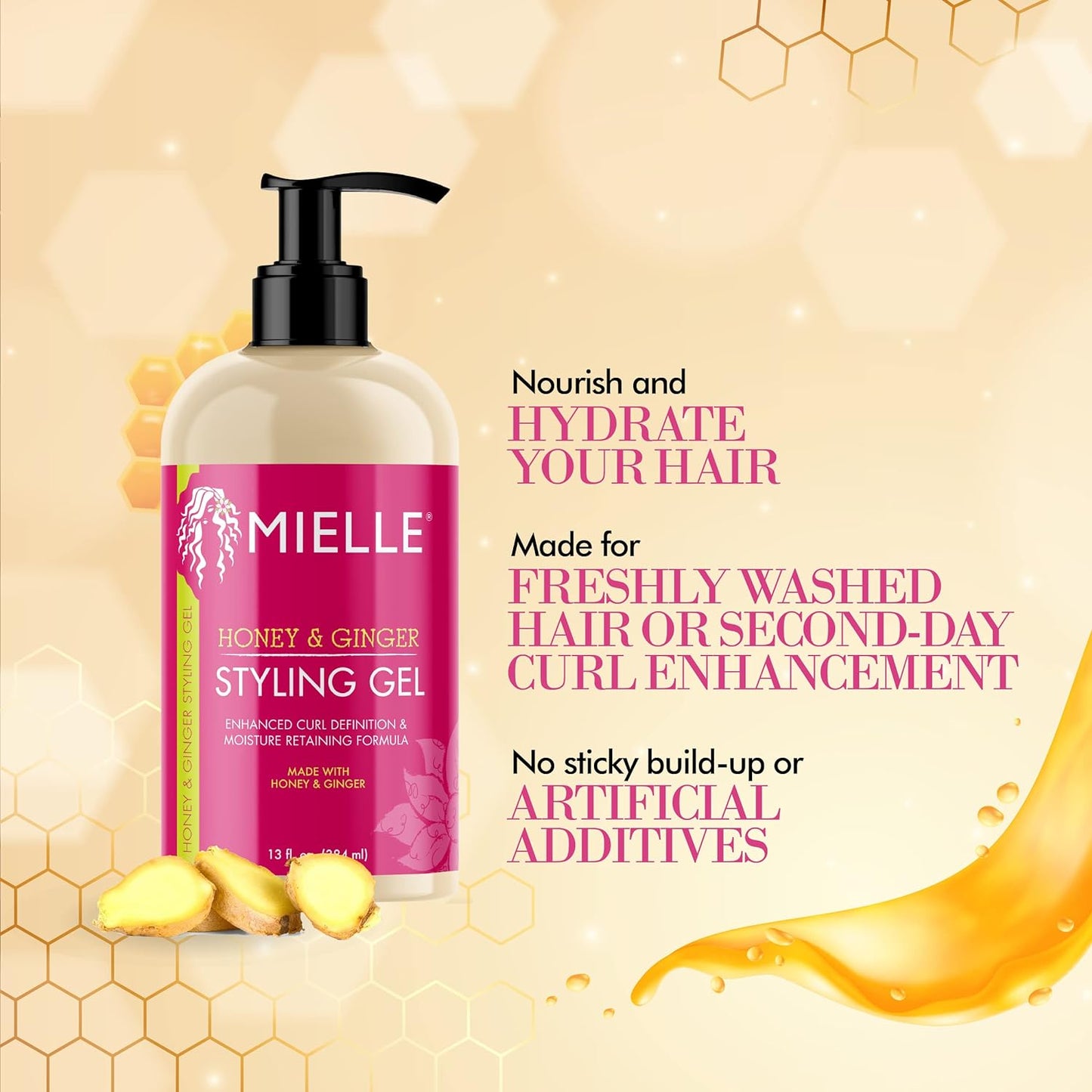 Mielle Honey & Ginger Styling Gel 13 fl oz / 384ml