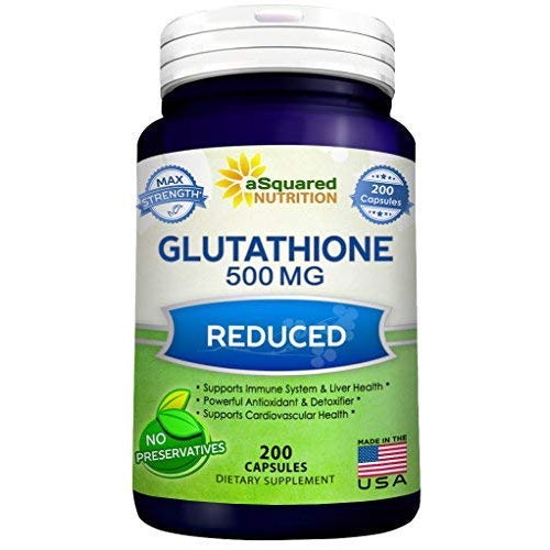 aSquared Nutrition Glutathione 500 mg, Reduced 200 Capsules