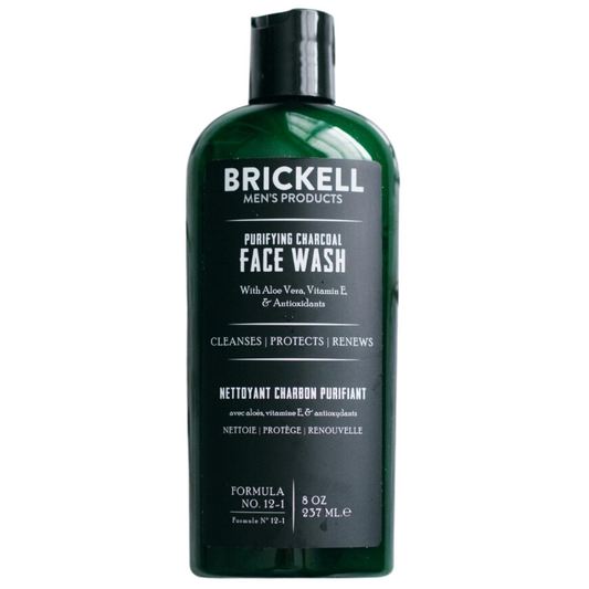 Brickell Purifying Charcoal Face Wash with Aloe Vera, Vitamin E, & Antioxidants Nettoyant Charbon Purifant 8oz / 237ml