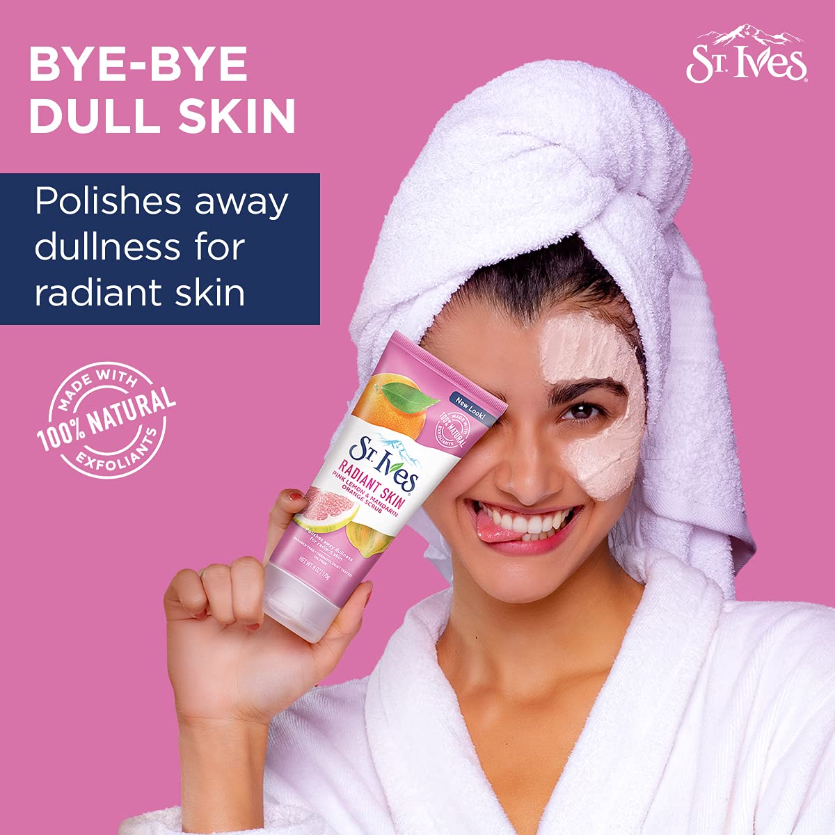 St. Ives Radiant Skin Face Scrub Pink Lemon & Mandarin for Radiant Skin, 6 oz. / 170g