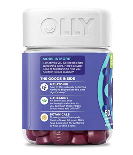 Olly Extra Strength Sleep Melatonin, L-Theanine & Botanicals BlackBerry Zen Flavor, 50 Gummies