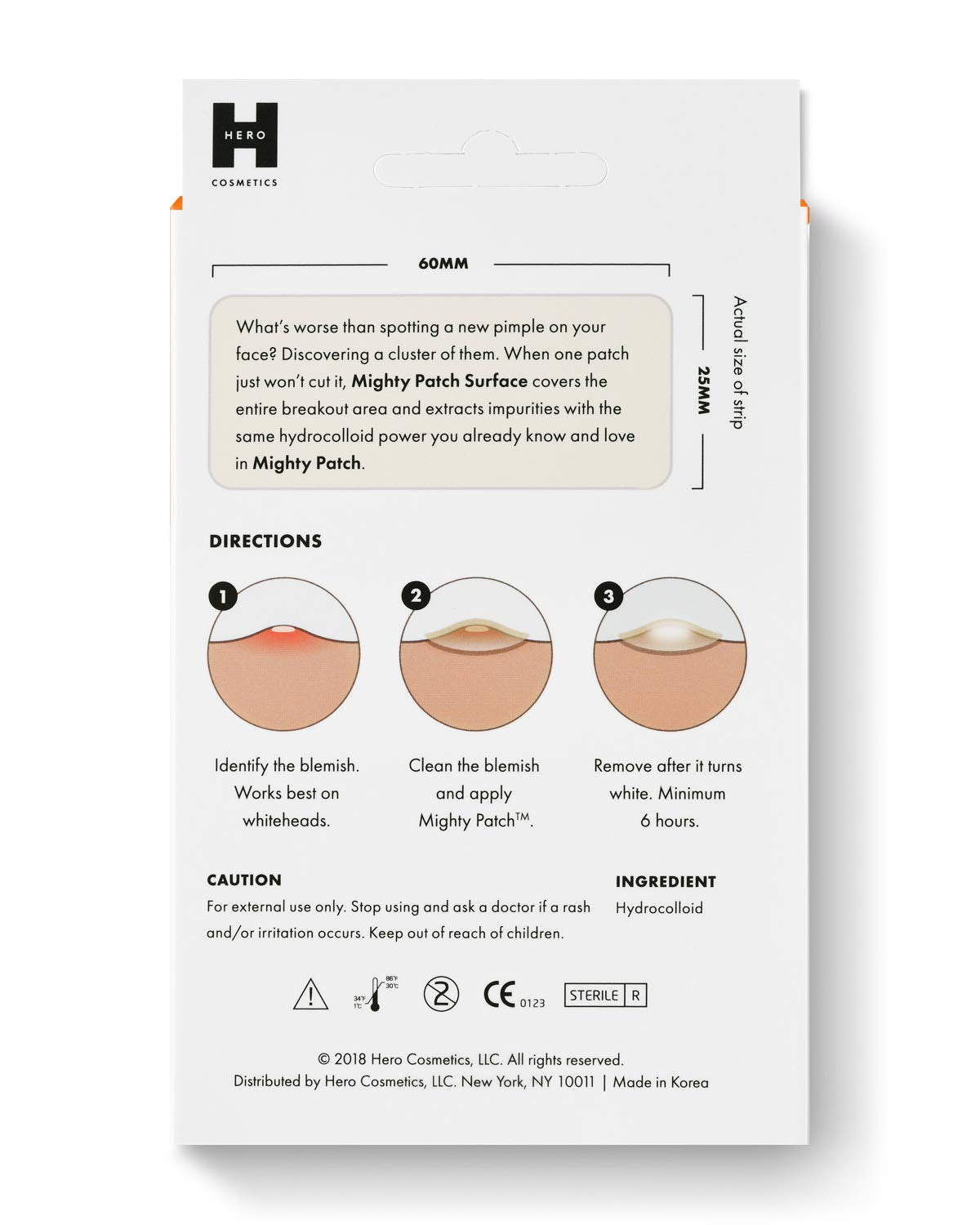 Mighty Patch Surface, Hydrocolloid Large Acne Pimple Patch Spot Treatment for Body and Larger Breakouts, 10 count