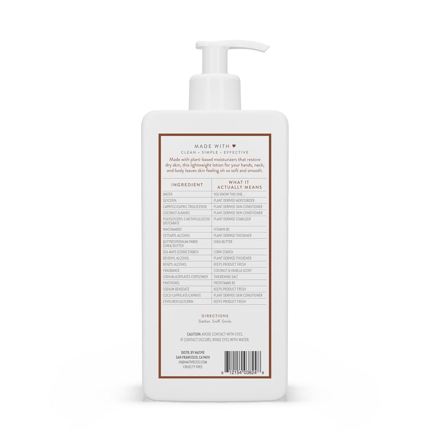 Native Coconut & Vanilla Moisturizing Lotion, 487 ml / 16.5 fl. oz.