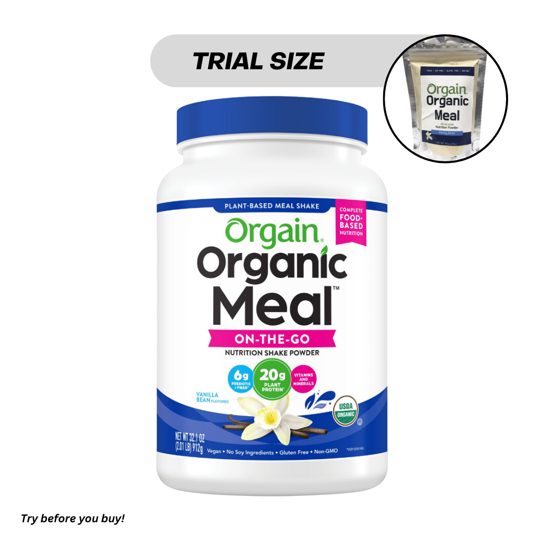 Trial Size Orgain Organic Plant Based Meal Replacement Powder Vanilla Bean, 85g