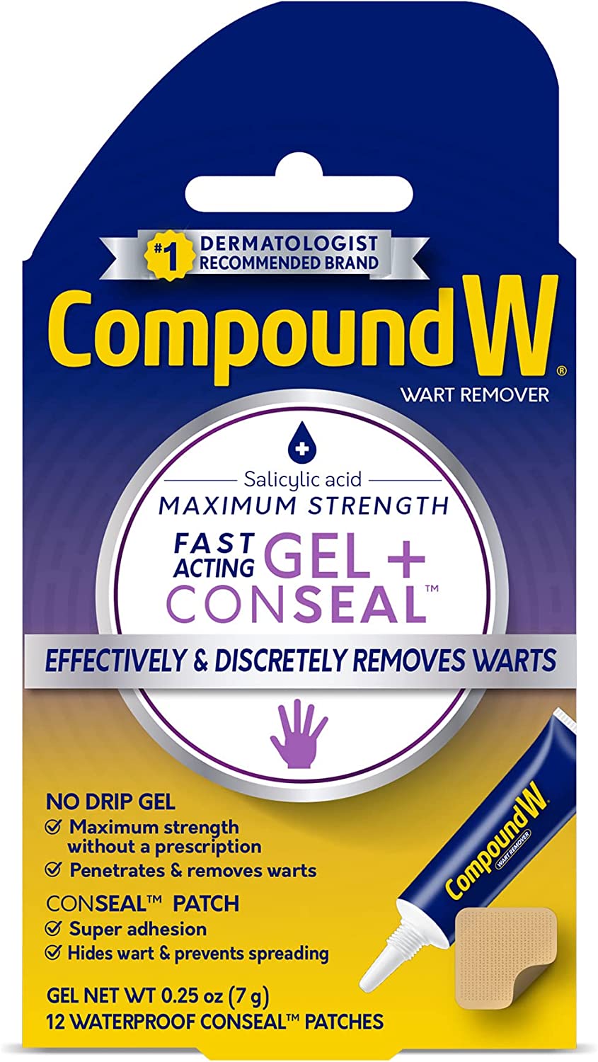 Compound W Wart Remover Fast Acting Gel + Conseal Effectively & Discretely Removes Warts - 7g