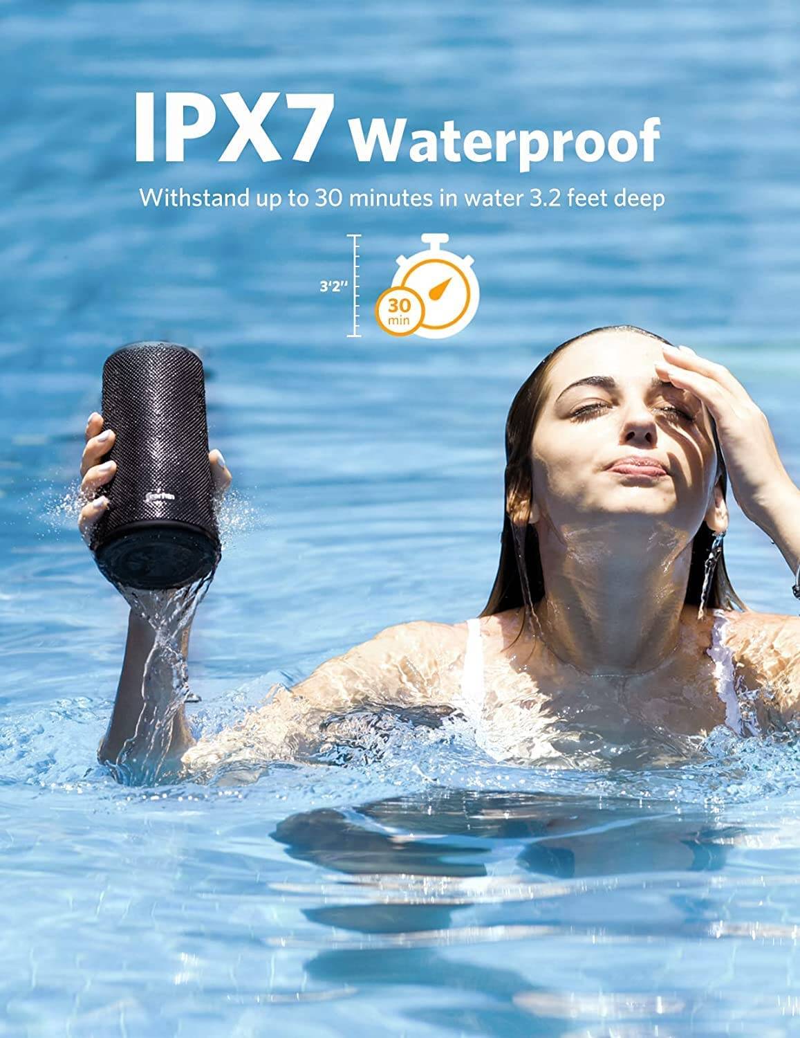 EarFun UBOOM Portable Wireless Bluetooth Speaker IPX7 Waterproof Indoor & Outdoor Modes 360° Surround Sound