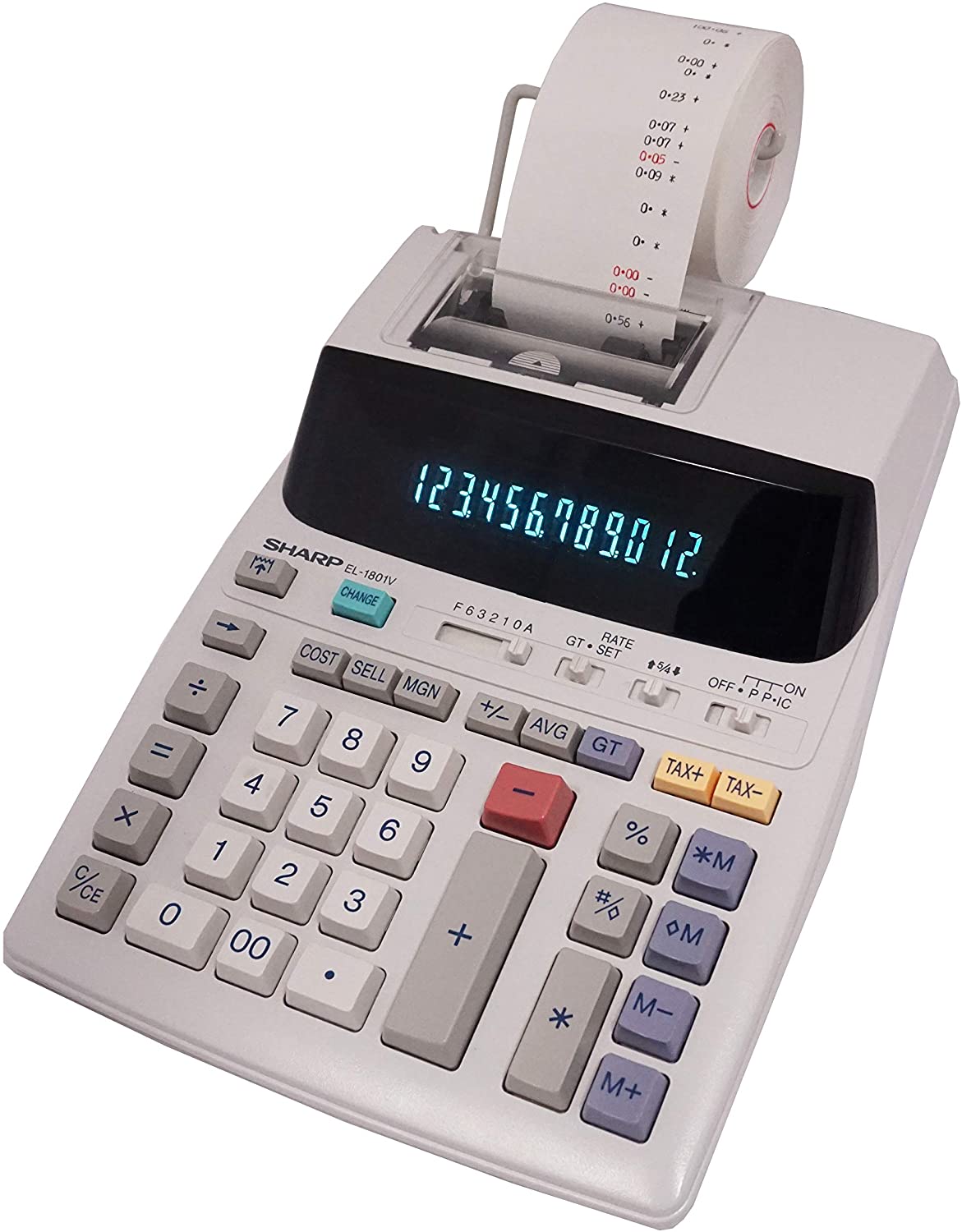 Sharp EL-1801V Electronic Two-Color Printing Calculator Black/Red, 120V NO BOX