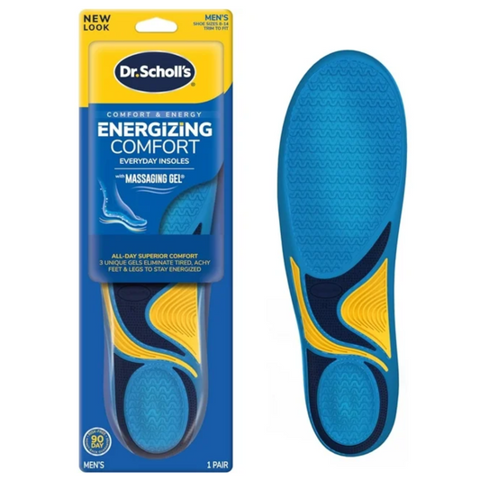 Dr. Scholl's Energizing Comfort Massaging Gel Insoles Reduces Muscle Fatigue Men 8-14 - 1 Pair