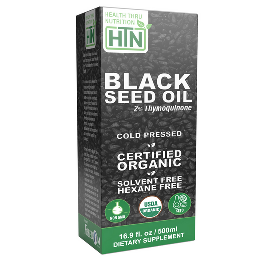 Health Thru Nutrition Black Seed Oil Liquid (Cold Pressed) 16.9 fl. Oz / 500 mL NON-GMO