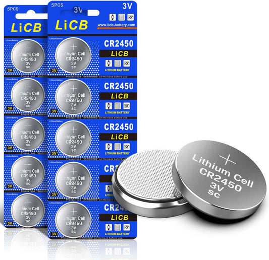 Licb CR2450 Battery 3V Lithium CR 2450 10 Pack