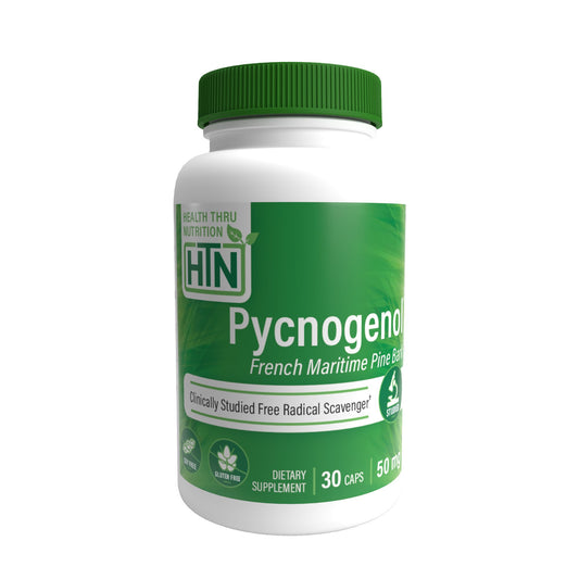 Health Thru Nutrition Pycnogenol (French Maritime Pine Bark) 50mg 30 Capsules Heart and Artery Health