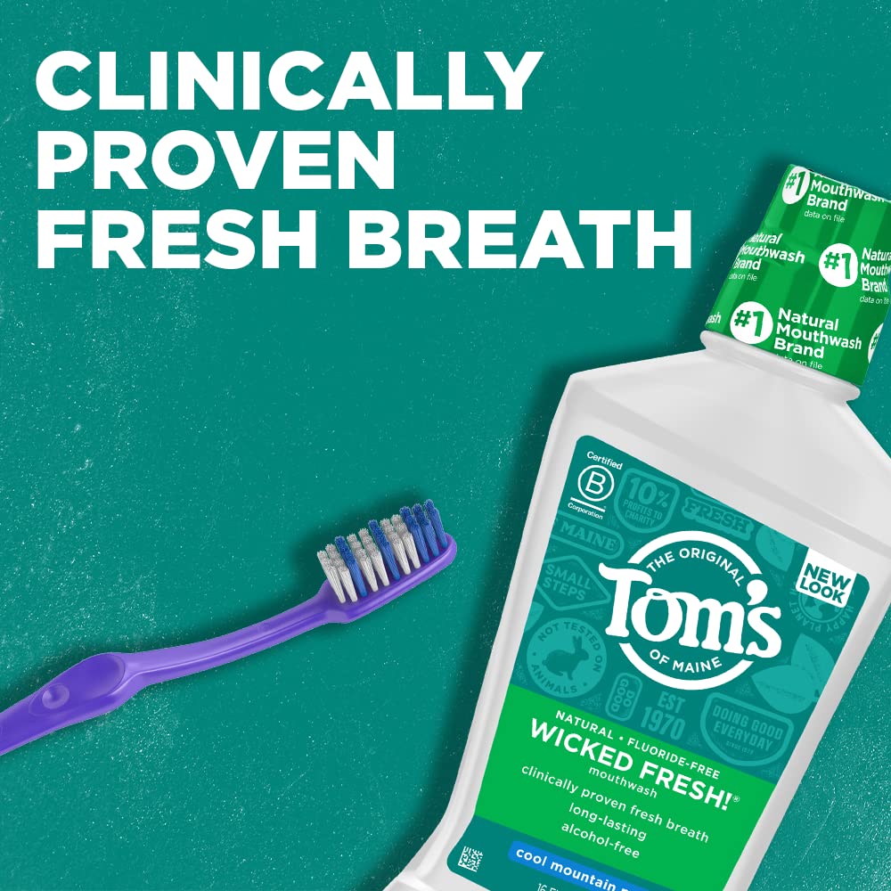 Tom's of Maine Wicked Fresh Mouthwash, Cool Mountain Mint 16 fl.oz (473 ml)