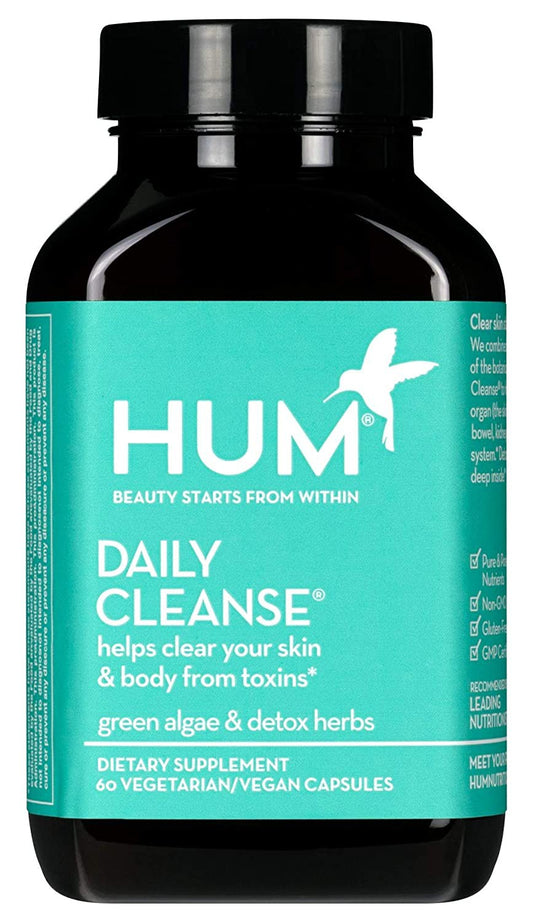 HUM Daily Cleanse Skin Supplement Clear Skin & Body Detox, 60 Vegan Capsules