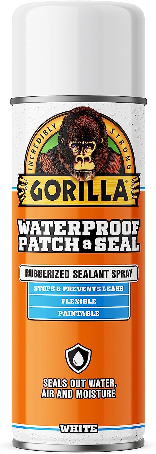 Gorilla Crystal Clear Waterproof Patch & Seal Rubberized Sealant Spray 14 oz (Packaging May Vary)