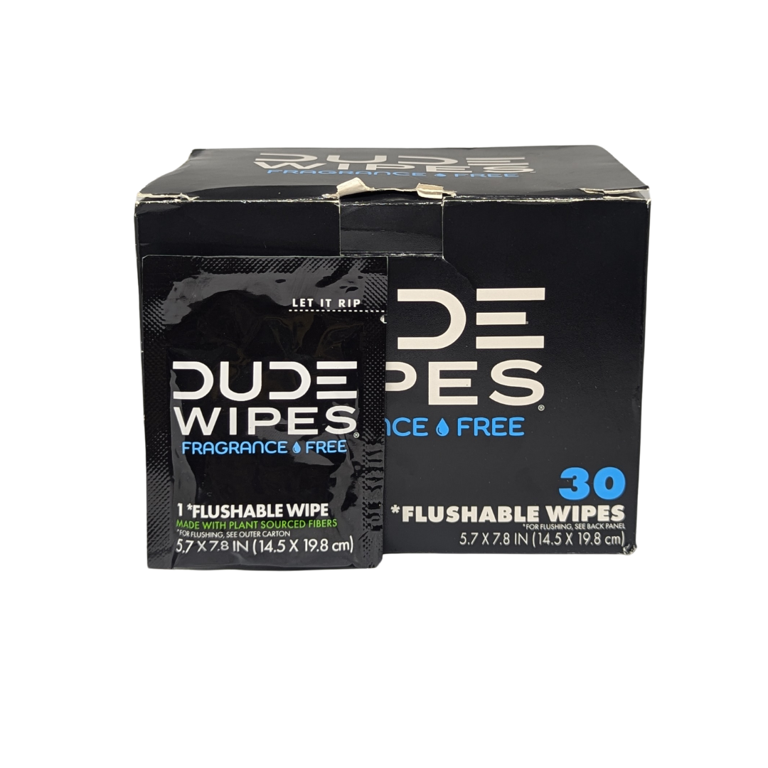 DUDE Flushable Wipes Fragrance Free, ( 30 Wipes )