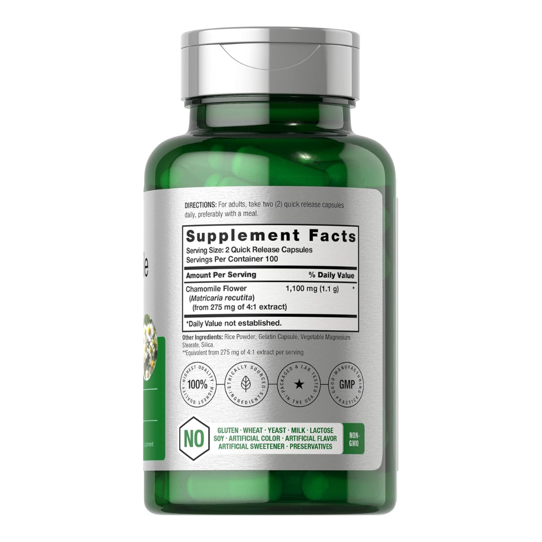 Horbaach Chamomile 1100mg Supplement 200 Capsules