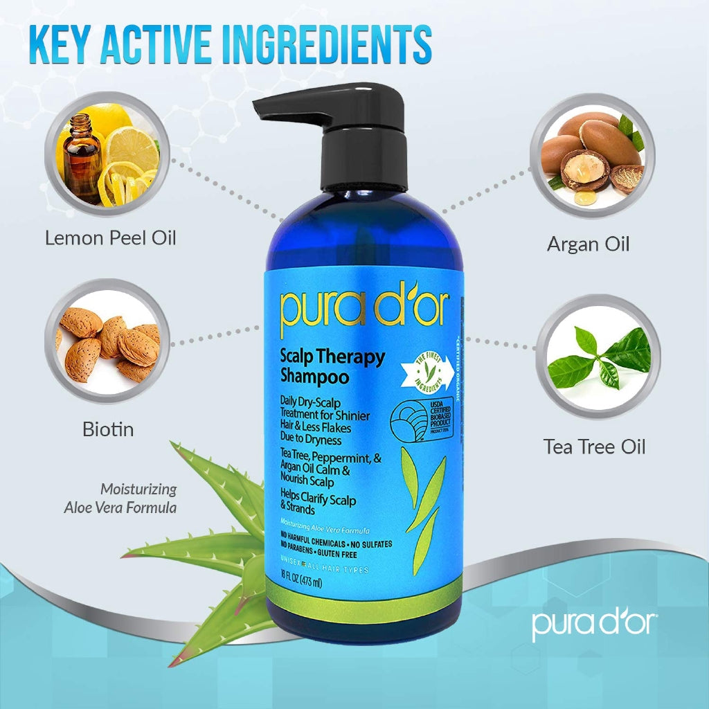 PURA D'OR Scalp Therapy Shampoo 16oz
