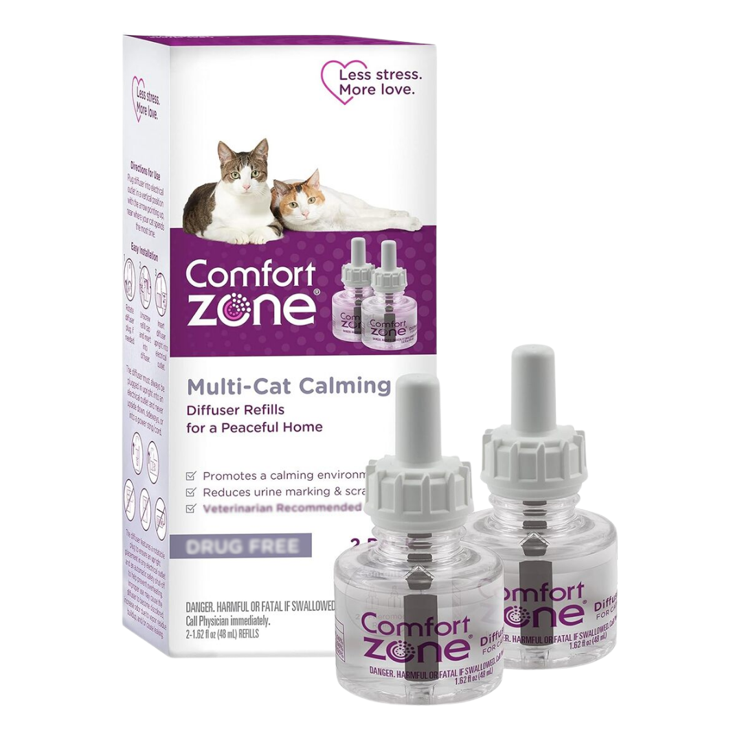 Comfort Zone Multi-Cat Calming Diffuser Refills, 2 Pack (1.62 oz / 48 ...