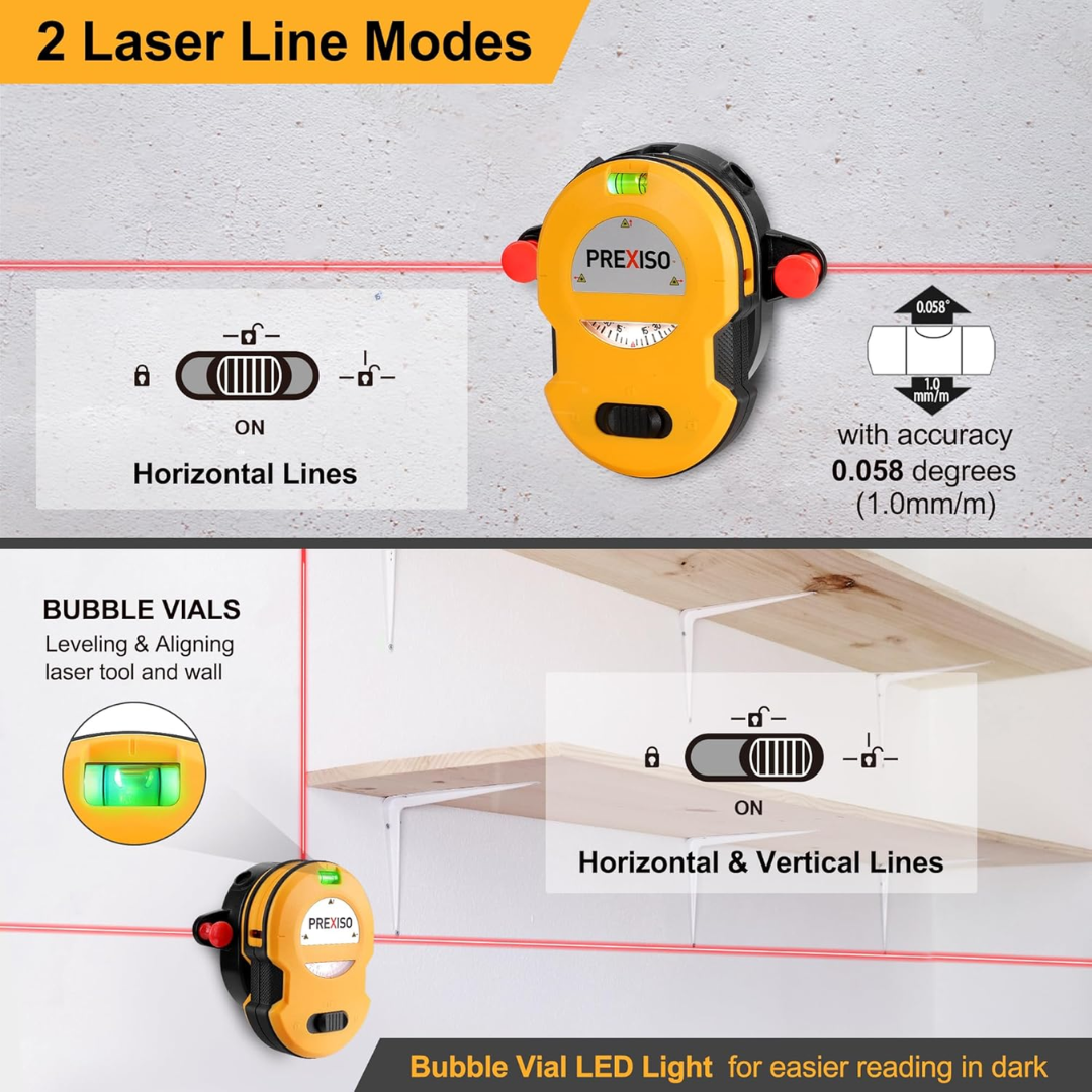 Prexiso Multi Surface Laser Level PLV2, 30 ft 10 m