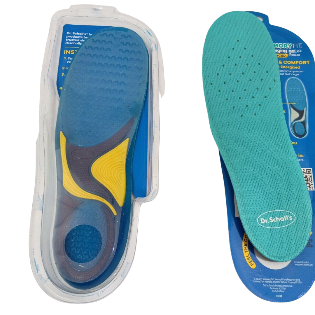 Dr. Scholl’s Memory FIT Massaging Gel Advanced Insoles Women Sizes 6-10 (1 Pair)