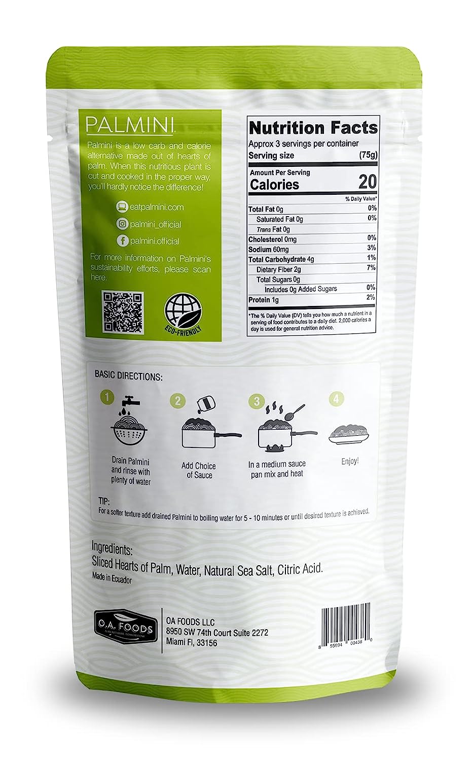 Palmini Hearts of Palm Linguine 4g Of Carbs 12oz / 338g