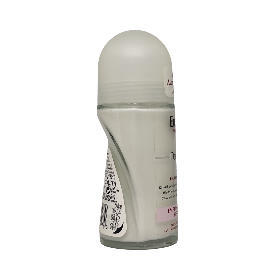 Eucerin Deodorant 0% Aluminium (ACH) 48h Roll On, 50 ml
