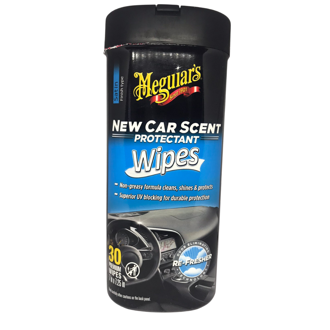 Meguiar's New Car Scent Protectant Wipes Satin Finish Type - 30 Premium Wipes / 7inch x 7.25inch