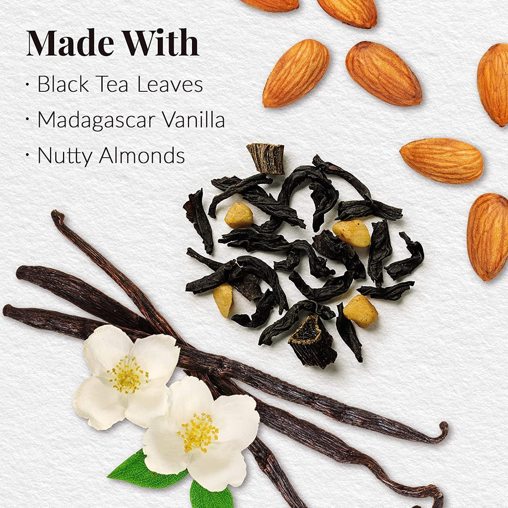 The Republic of Tea Vanilla Almond Full Full Leaf Black Tea, 3.5 oz. / 100g (Steeps 50 Cups)