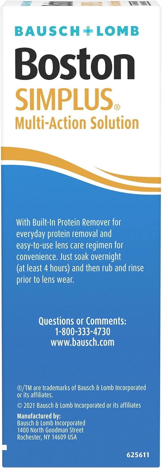 Bausch And Lomb Boston Simplus Multi-Action Solution ,For Rigid Gas Pe ...