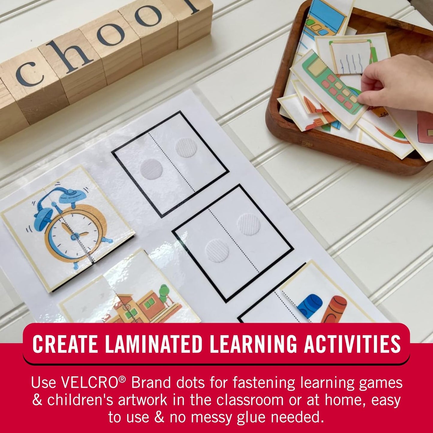 Velcro Sticky Back Fasteners 1.2 cm White, 250 Circles