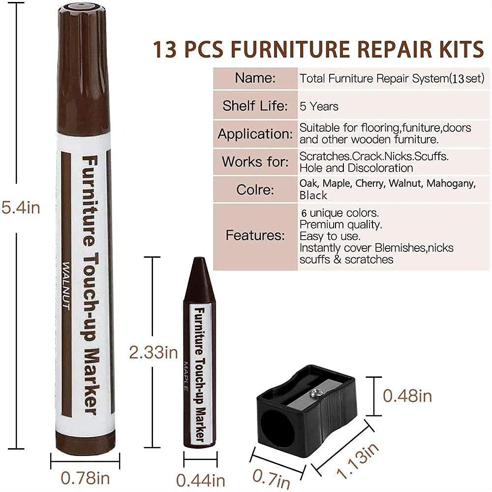 Daixism Total Furniture Repair System Repair & Restore Color To Any Wood Surface - 12 Piece Set