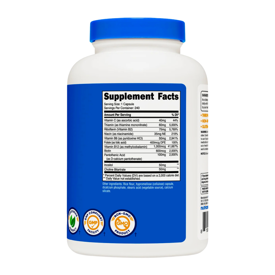 Nutricost Vitamin B Complex 462mg Supplement 120 Capsules