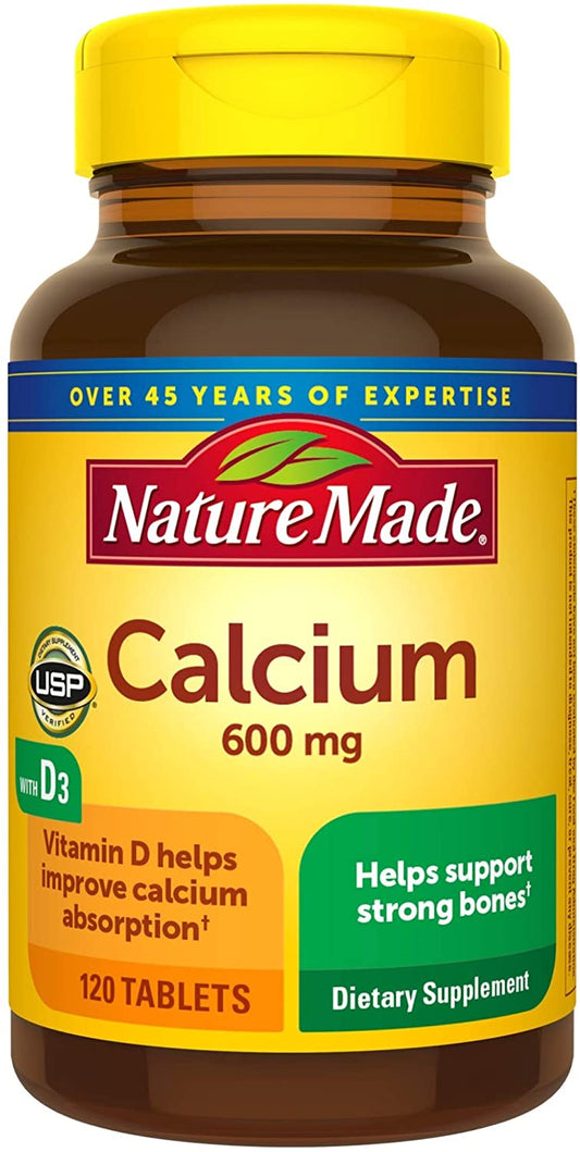 Nature Made Calcium 600 mg with Vitamin D3 - 120 Tablets