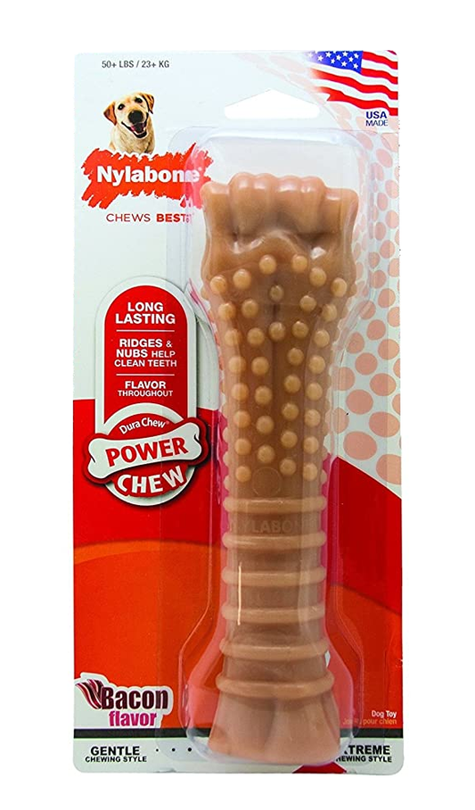 Nylabone Dura Chew Souper Bacon Flavored Bones for 50+ LBS / 23+ kg Large Dogs (NB105P)