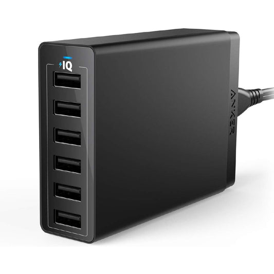 6 Port USB Wall Charger 60W Charging Station, Multi USB Charger