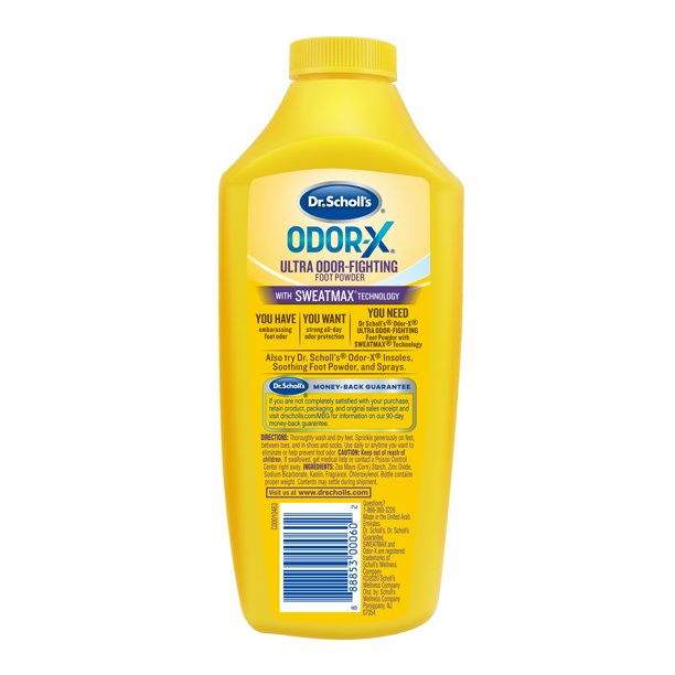 Dr. Scholl's Odor X Ultra Odor-Fighting Foot Powder All-Day Odor Protection, 6.25 oz. / 177g