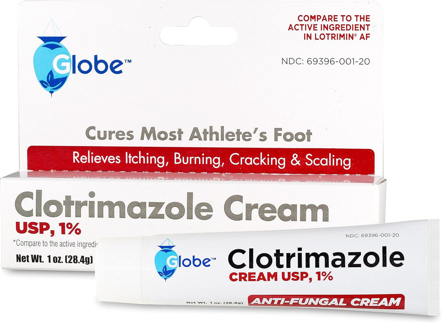 Globe Clotrimazole USP 1% Anti-Fungal Cream, 28.4 g / 1 oz.