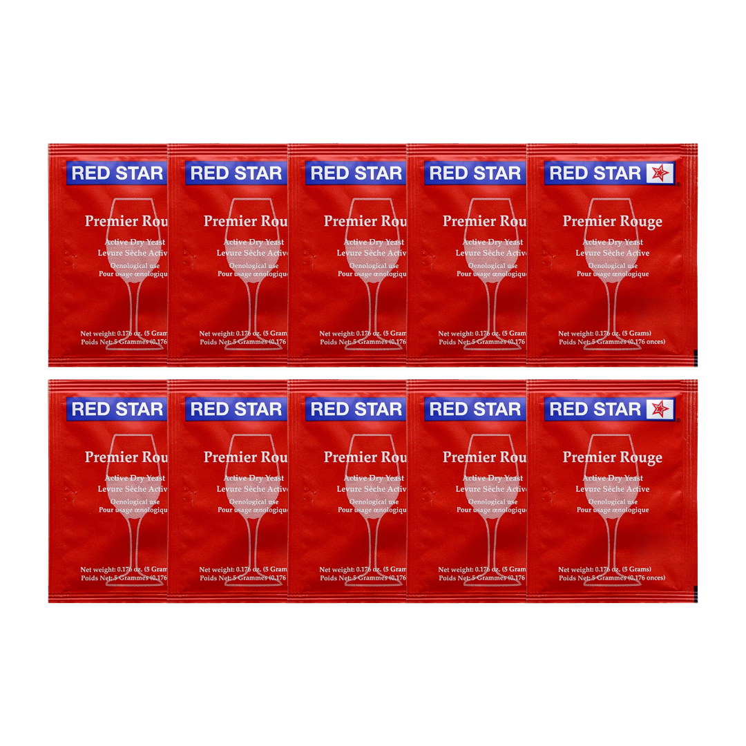 Red Star Premier Rouge Active Dry Fermentation Yeast, Pack of 10
