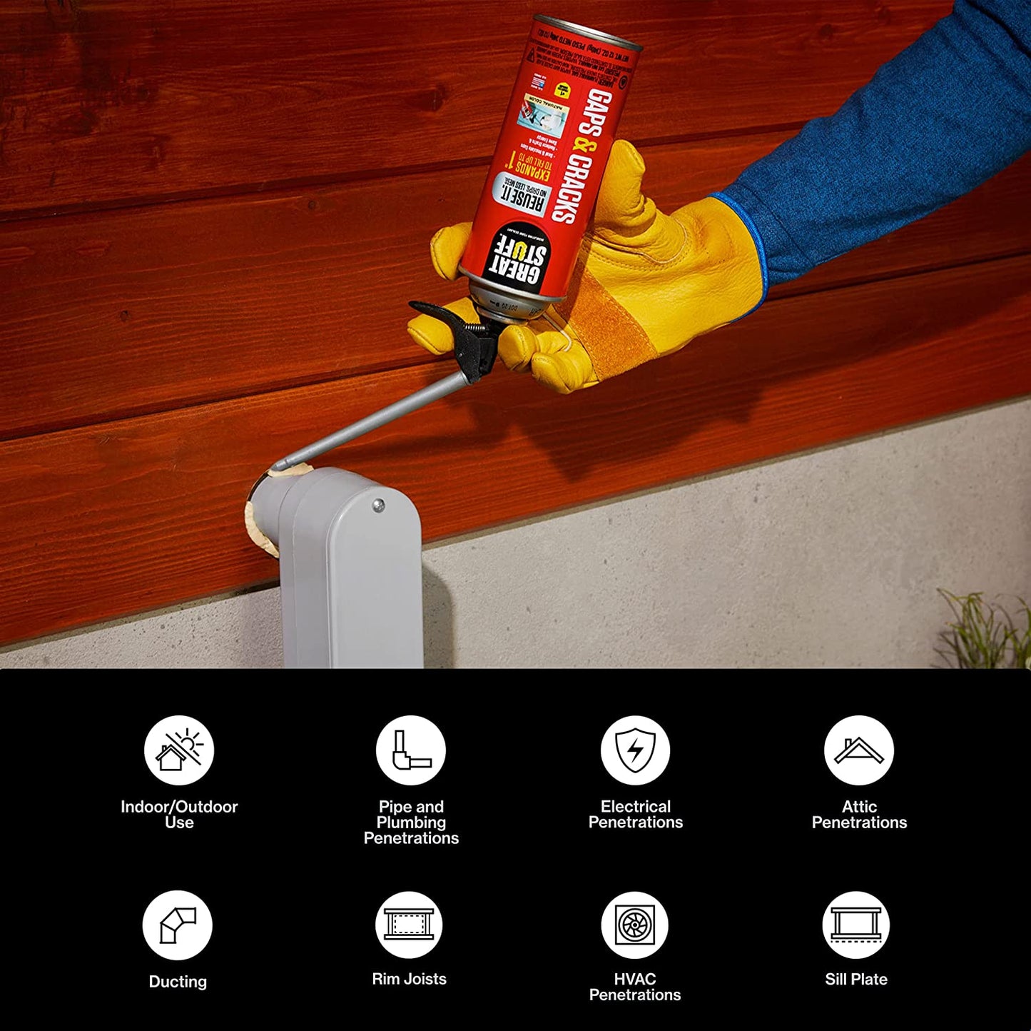 Great Stuff 99108824 Insulating Foam Sealant For Gaps And Cracks Reusable Smart Dispenser - 12oz