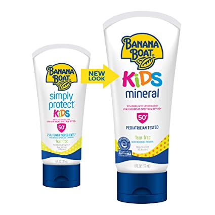 Banana Boat Kids 100% Mineral Based Sunscreen Water Resistant Lotion, 6fl. oz. (177ml)