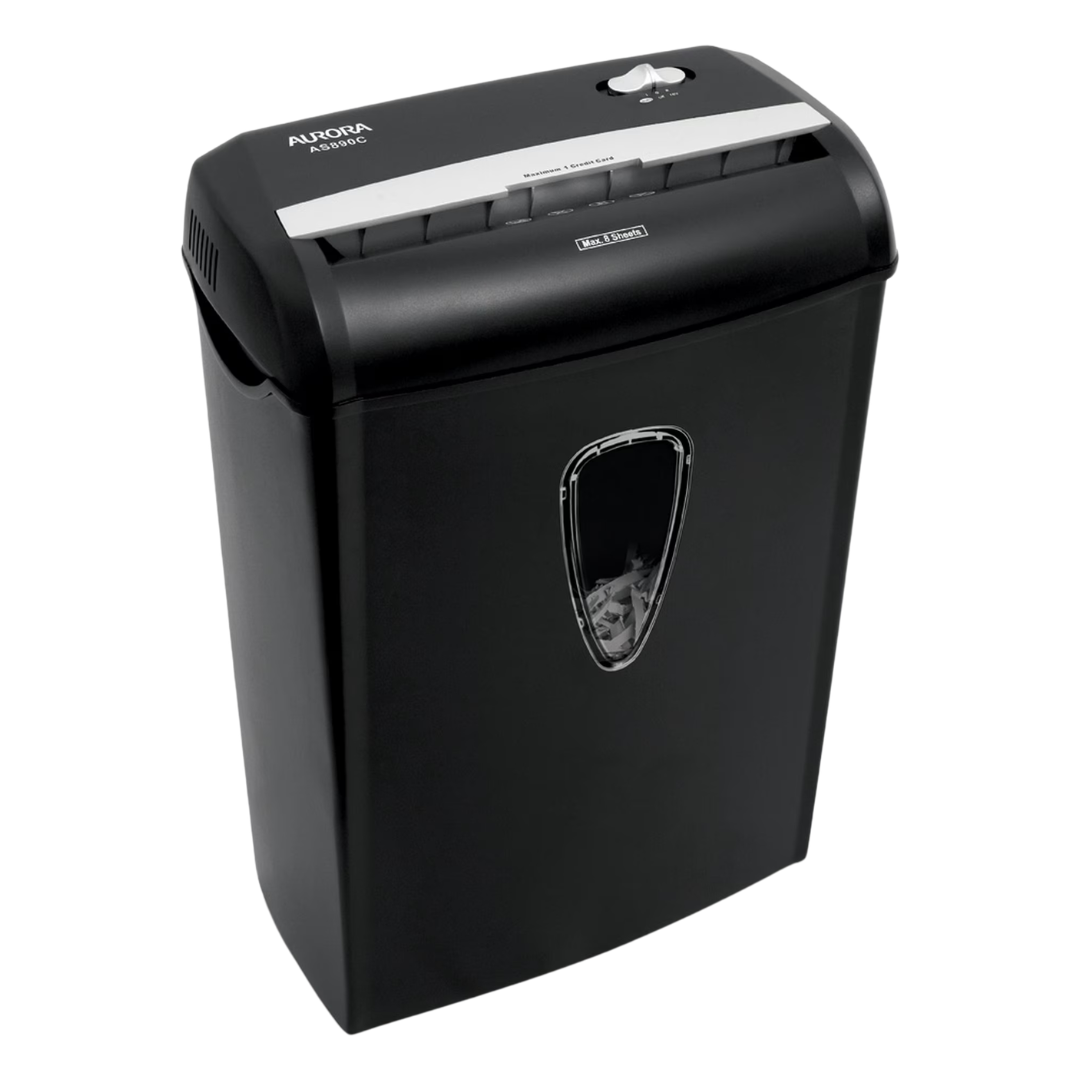 Aurora AS890C 8 Sheet Light Duty Crosscut Paper Shredder, 120V (NO BOX)
