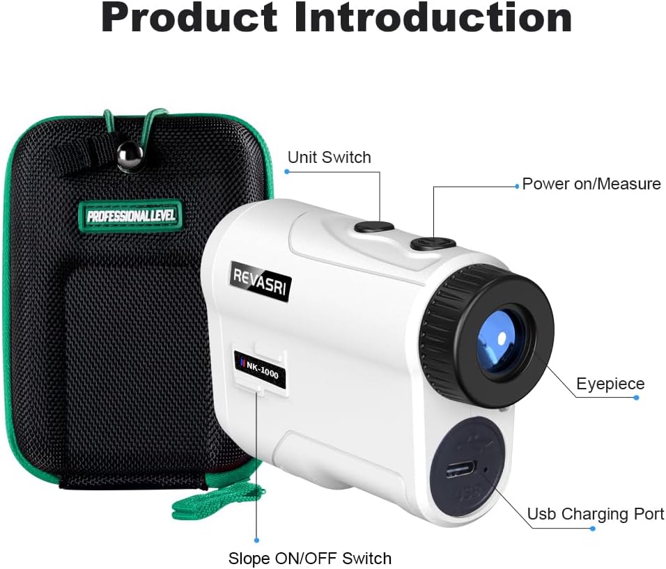 REVASRI Golf Rangefinder With Rechargeable Battery, 5 / 1000 Yards Laser Range Finder