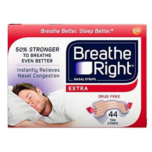 Breathe Right Extra Strength Nasal Strips For Nasal Congestion (44 Tan Strips)