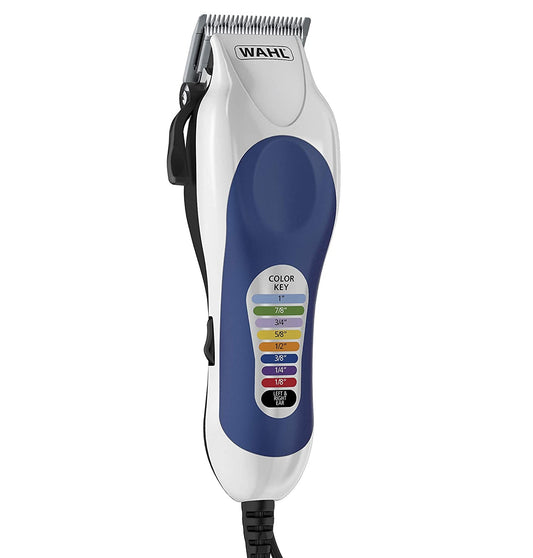 Wahl Color Pro Complete Hair Cutting Kit with Colored Guide Combs Model 79300-1001, 26 Pieces, 110V