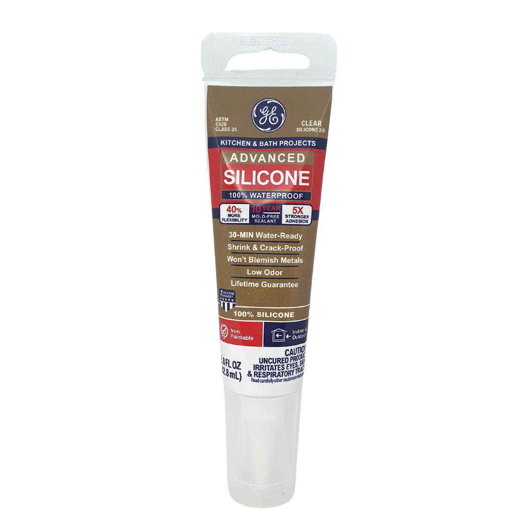 GE Kitchen & Bath Project Advanced Silicone 100% Waterproof Clear Silicone 2.8 fl oz (82.8ml)