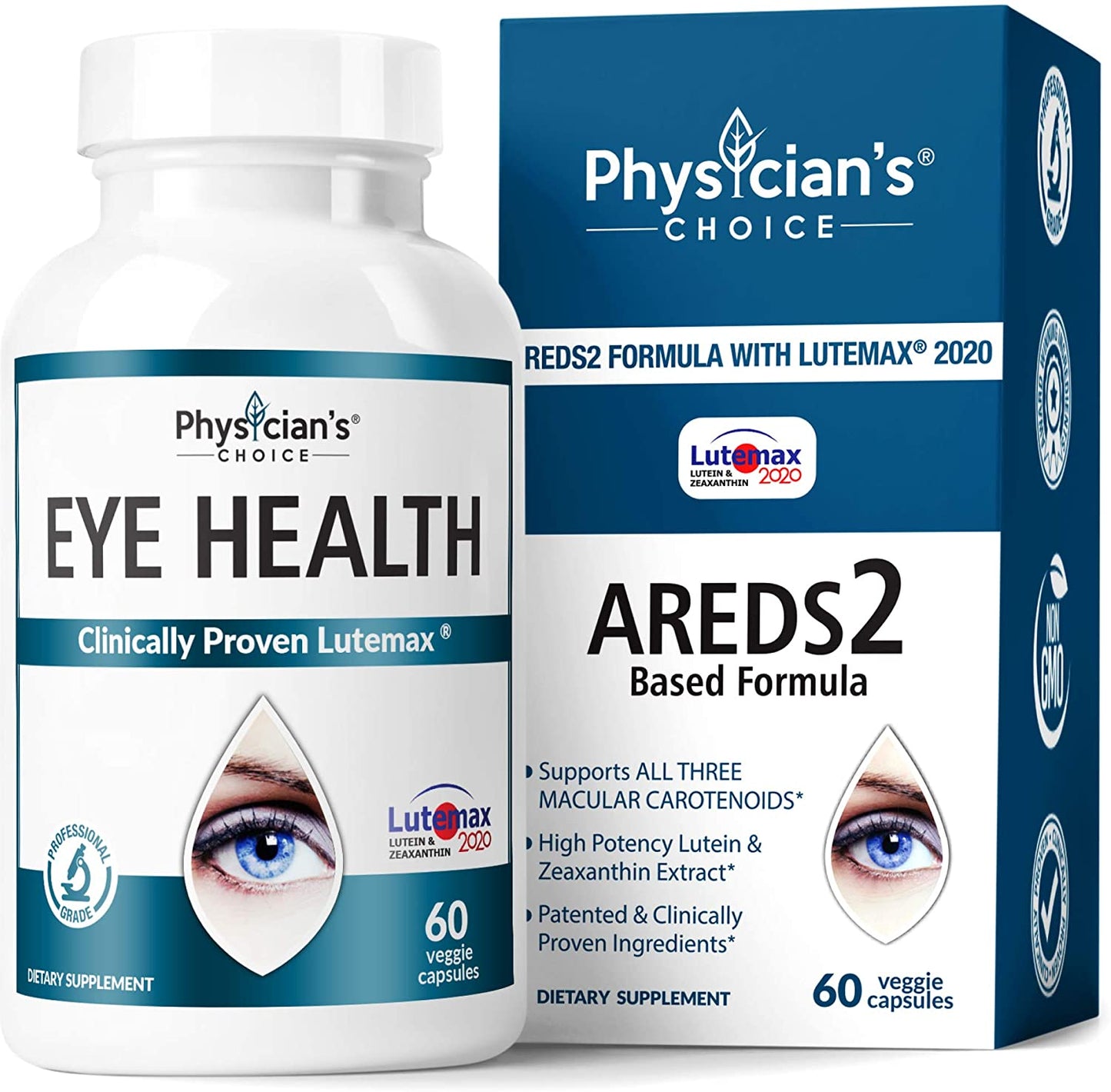 Physician's Choice Areds 2 Eye Vitamins, Lutein and Zeaxanthin Supplement, 60 Capsules