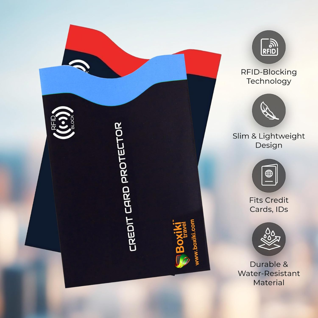 Boxiki Travel Premium RFID Credit Card Blocking Sleeves, 12 Count