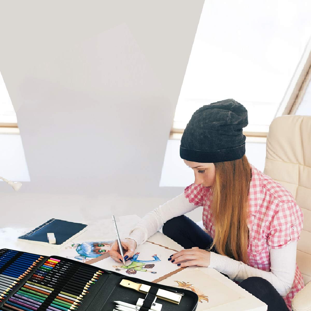 H & B Drawing Supplies Sketching Set,Art Kit include Drawing & Colored Pencils for Adults Artists Kids.Pro Art Sketch Supplies with Sketchpad,Watercolor & Metallic Pencils, 72 Pcs.